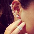 Asymmetric Rhinestone Star Earrings
