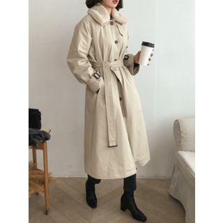 Detachable Faux-fur Long Coat