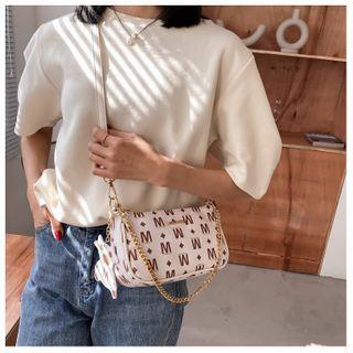 Chain Lettering Print Crossbody Bag