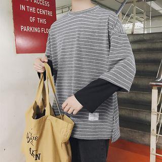 Panel Sleeve Stripe Top