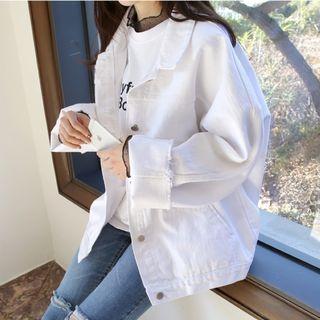 Plain Long-sleeve Denim Jacket