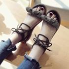 Lace-up Bow Accent Sandals