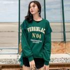 Mesh-panel Lettering Sweatshirt