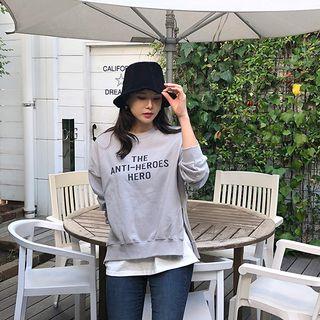 Letter Print Layered Pullover