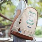 Cat-print Canvas Backpack