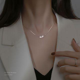 Cat Pendant Sterling Silver Choker