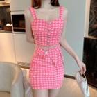 Set: Houndstooth Cropped Camisole Top + Mini Pencil Skirt
