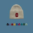 Letter C Embroidered Knit Beanie