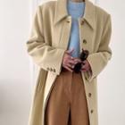 Pointy-collar Woolen Mac Coat