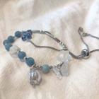 Faux Pearl Butterfly & Bead Bracelet 0083a - Blue - One Size