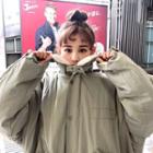 High-neck Fuax-shearling Parka