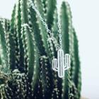 Silver Plated Cactus Necklace As Shown In Figure - One Size
