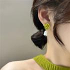 Interlocking Hoop Flower Dangle Earring 1 Pair - Stud Earring - Green - One Size