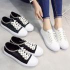 Faux Pearl Lace Up Sneakers
