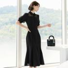 Sheer-yoke Maxi Mermaid Dress
