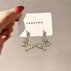 Butterfly Rhinestone Alloy Dangle Earring 1 Pair - My34197 - Rhinestone - White - One Size