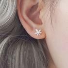 Maple Leaf Stud Earring 1 Pair - Silver - One Size