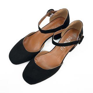 Chunky-heel Round-toe Ankle-strap Sandals
