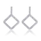 Square Rhinestone Stainless Steel Dangle Earring