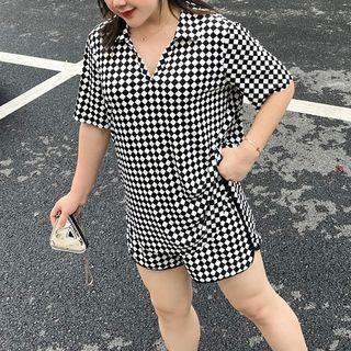 Short-sleeve Check Polo Shirt / Shorts