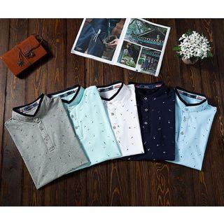 Set Of 3: Short Sleeve Stand Collar Polo Shirt