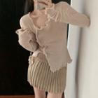 Asymmetrical Knit Top / Pleated Skirt