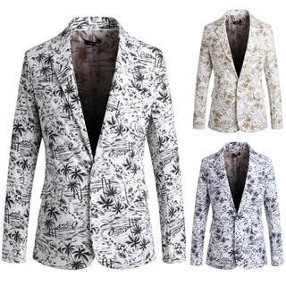 Coconut Tree Print Blazer