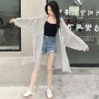Striped See-through Long-sleeve Loose-fit Shirt