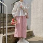 Long-sleeve Blouse / Midi Skirt