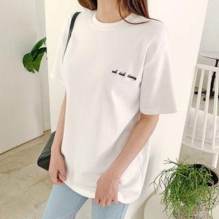 Crewneck Letter Embroidered T-shirt
