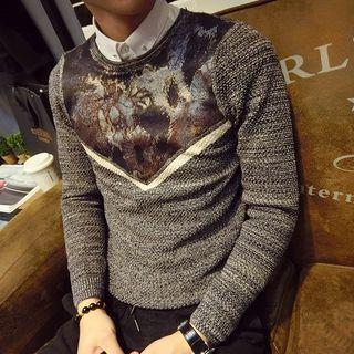 Print Panel Sweater