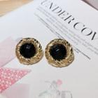 Retro Alloy Earring 1 Pair - Gold & Black - One Size