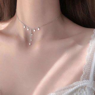 Tasseled Necklace Silver - One Size