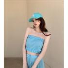 Set: Plain Tube Top + Wide-leg Pants