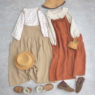 Plain Double-pocket Jumper Dress