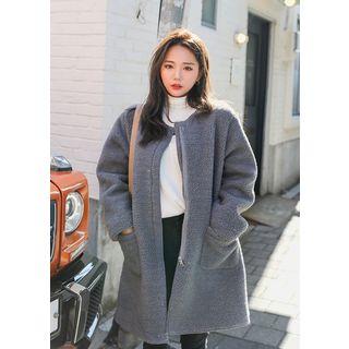 Tall Size Zipped Fleece Jacket With Muffler