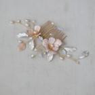 Branches Faux Pearl Hair Comb Pink & Silver & Gold - One Size