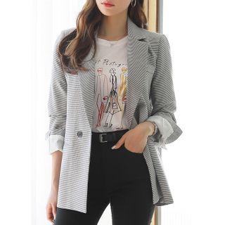 Hook-and-eye Houndstooth Blazer