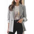 Hook-and-eye Houndstooth Blazer