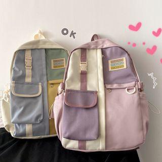 Applique Color Block Backpack