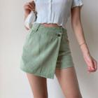 Asymmetric Flap Front Denim Skort