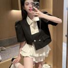 Short-sleeve Two-tone Shirt / Ruffle Skorts