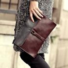 Two-tone Faux Leather Clutch