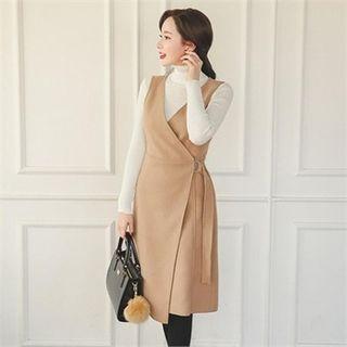 Sleeveless Buckled-waist Jumper Dress