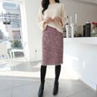 High-waist Tweed Skirt