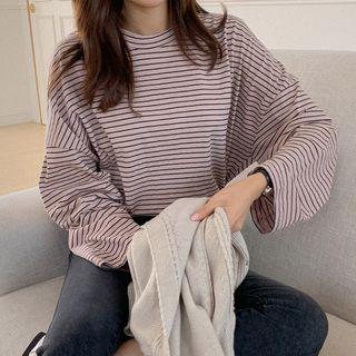 Wide-sleeve Boxy Stripe T-shirt