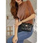 Chain-detail Quilted Belt Bag