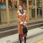 Snap-button Faux-shearling Coat