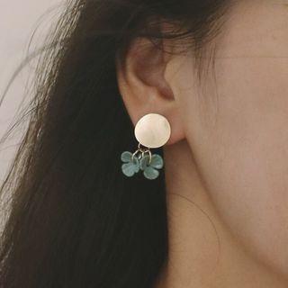 Alloy Disc & Clover Dangle Earring