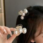 Faux Pearl Hair Claw 1 Pc - White - One Size